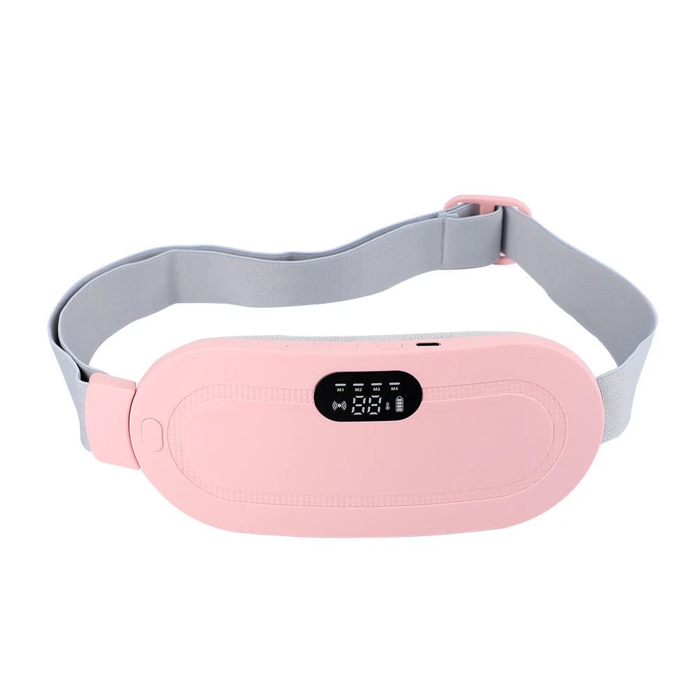 Electric Period Cramp Massager Vibrating Heating Pad Belt for Menstrual Colic Relief Pain Waist Abdominal Warm Palace Belt